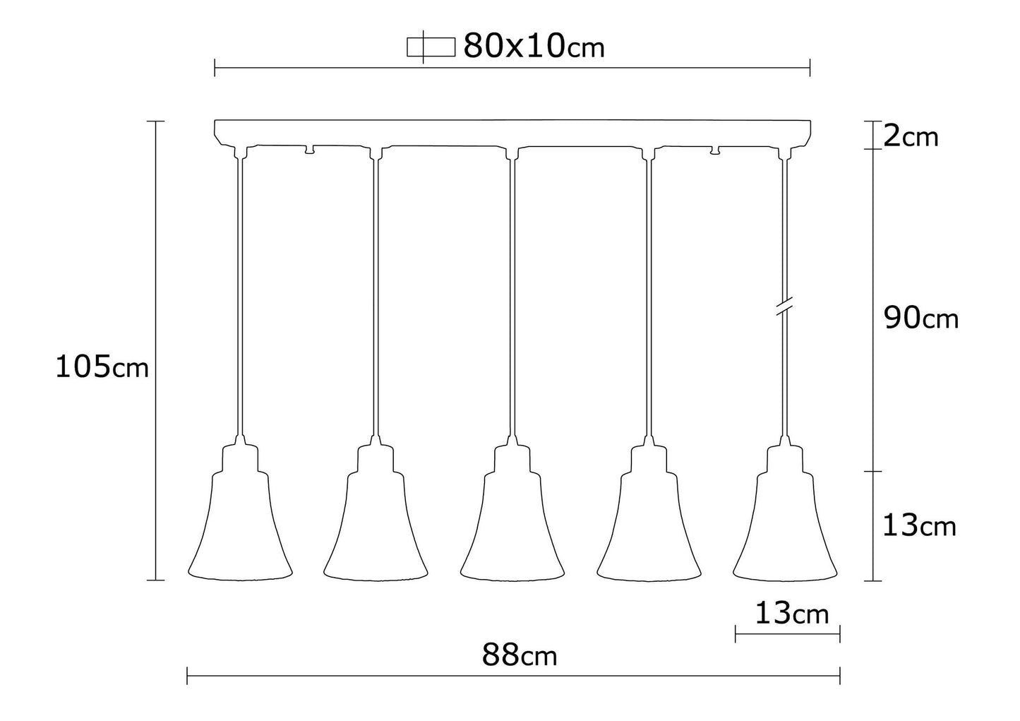 Loftlampe Foca - 109 - Sort