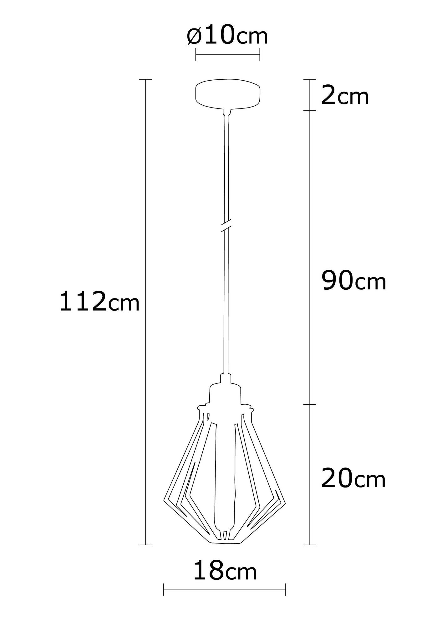 Loftlampe Oylat - 1035 - Sort