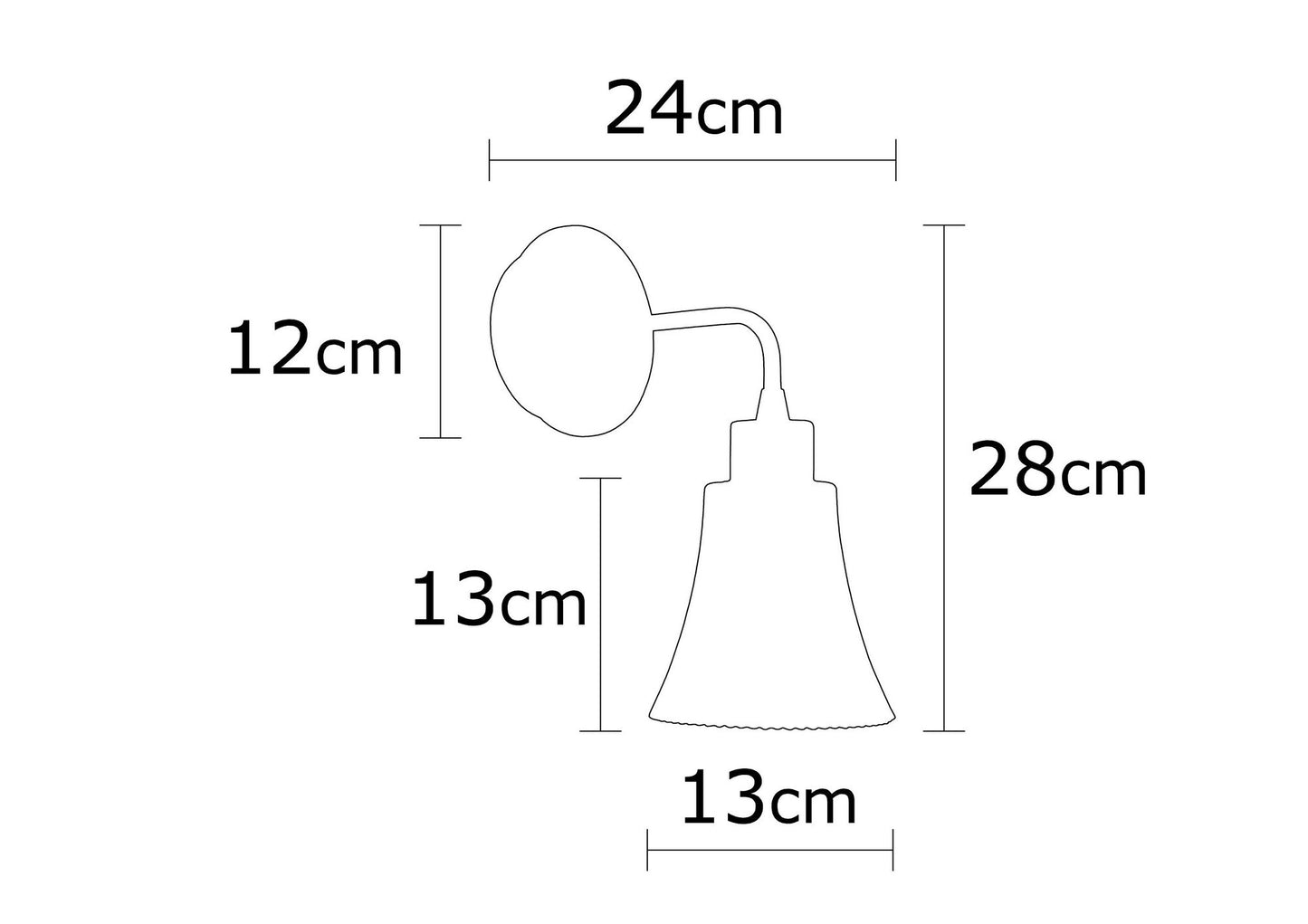 Væglampe Foca - 132 - Sølvfarvet