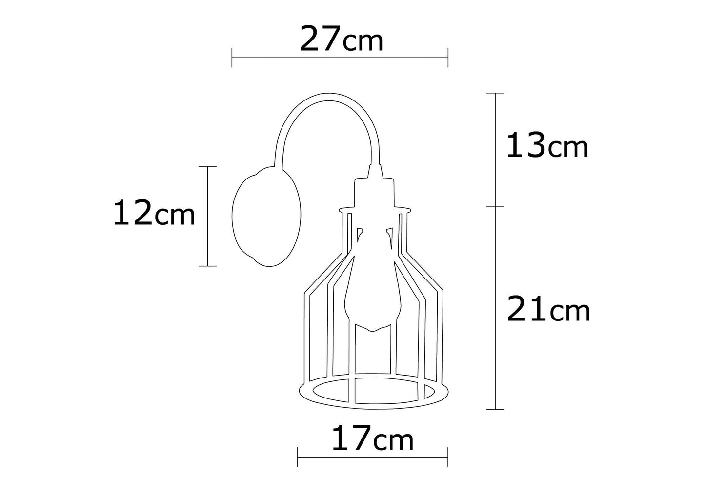 Væglampe Alacati - 1099 - Sort og kobberfarvet