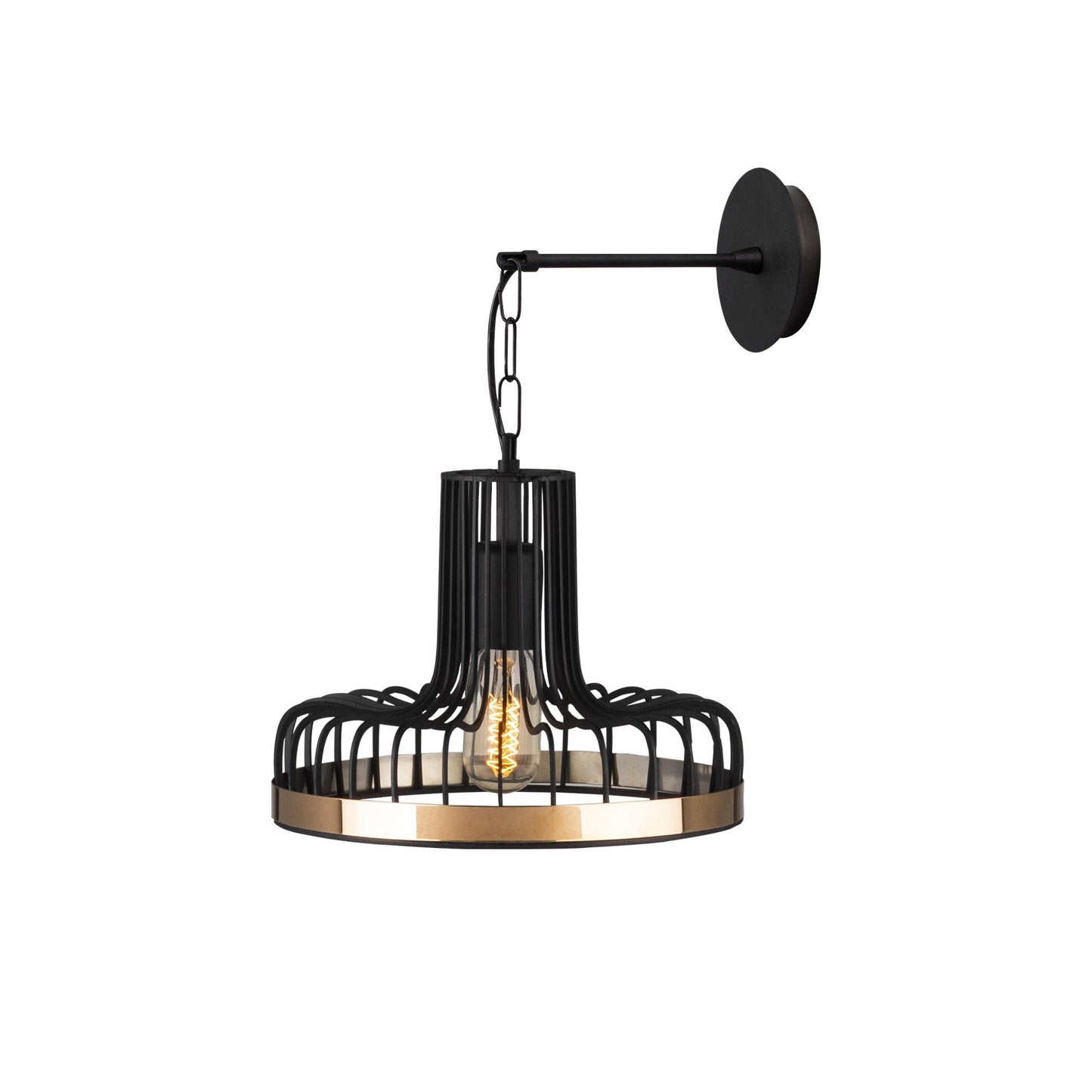 Væglampe Fellini - 775 - Sort og kobberfarvet