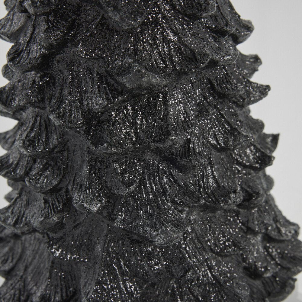 Semise dekorationstræ 30cm sort glimmer