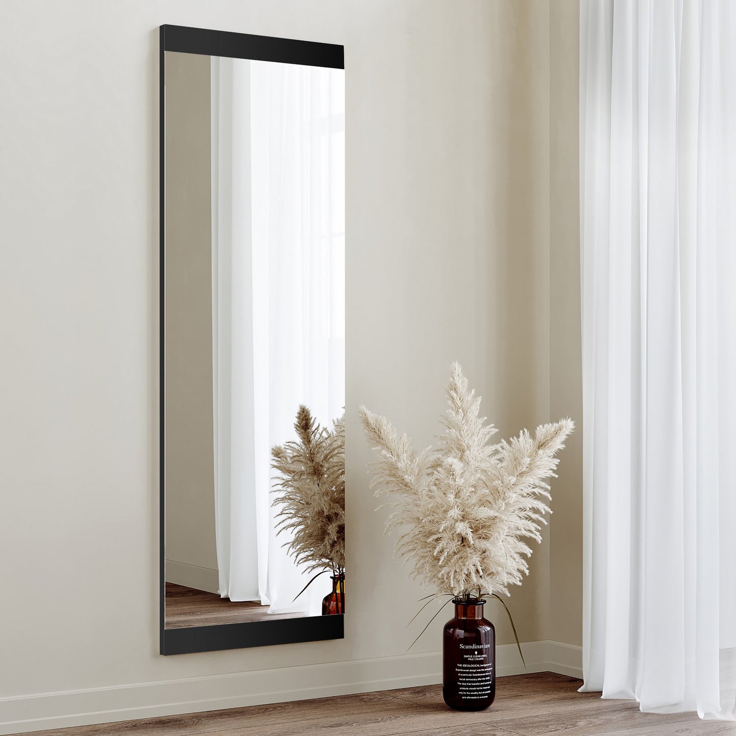 TAKK Boy Aynası Dekoratif Basic Siyah 40x120 - NordlyHome.dk