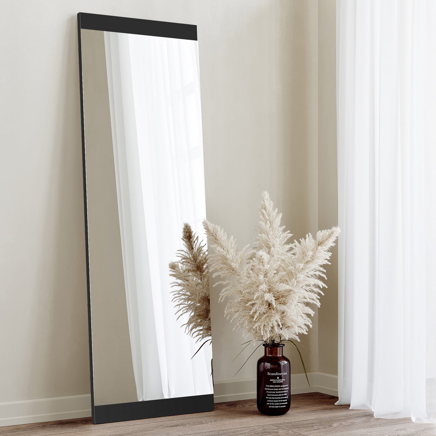 TAKK Boy Aynası Dekoratif Basic Siyah 40x120 - NordlyHome.dk