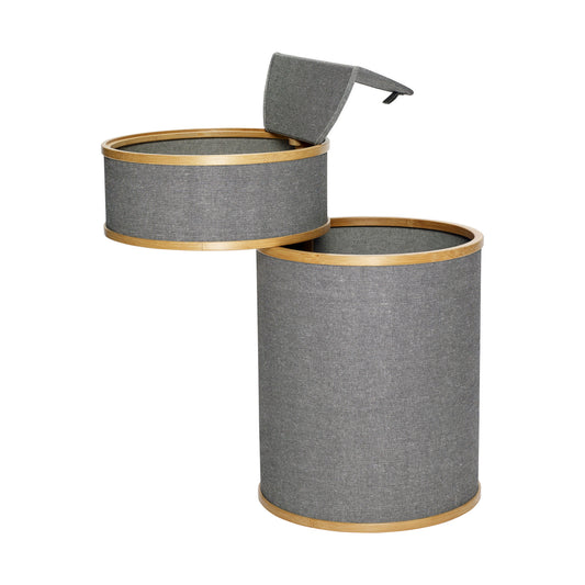 Ease - Vasketøjskurv, stof/bambus, grå