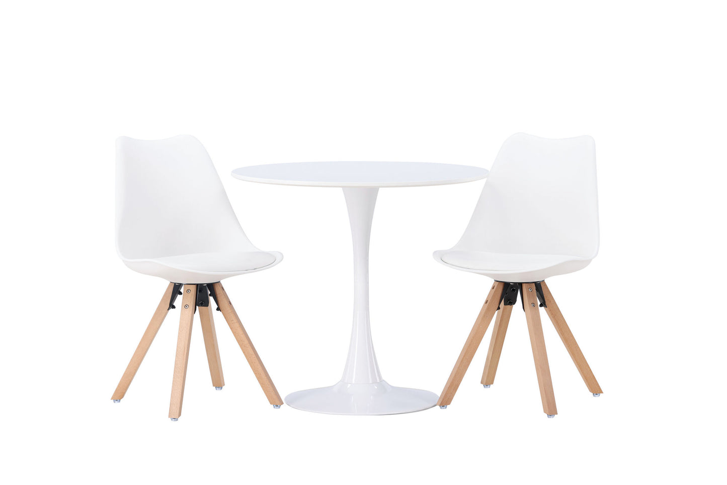 Hamden spisebord - hvid MDF +Zeno spisestol - Natur Woodlook / White PP _2