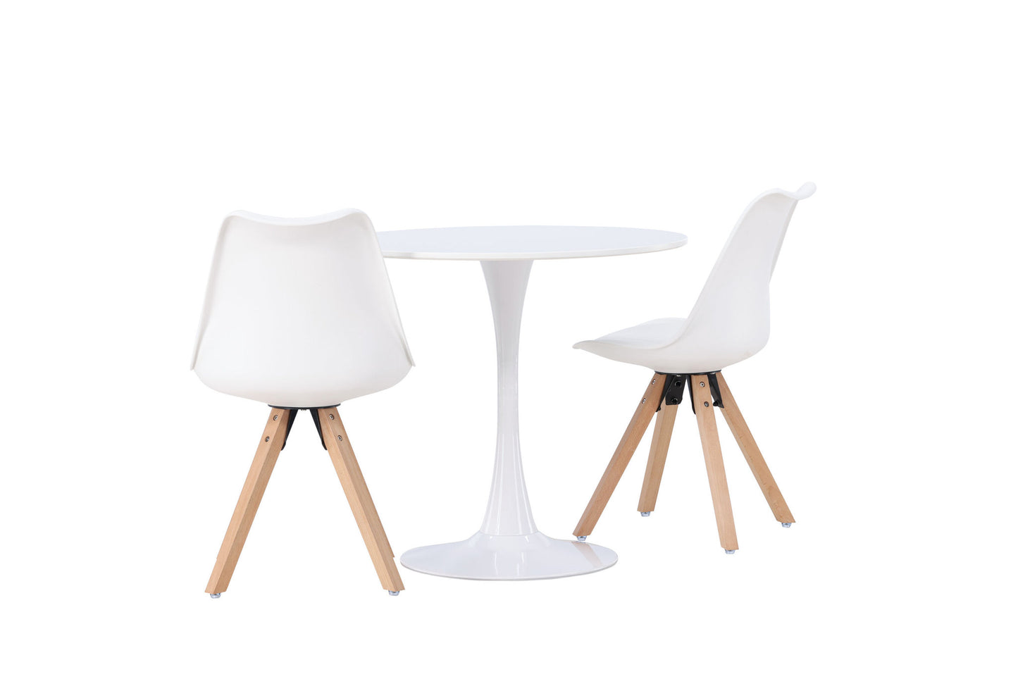 Hamden spisebord - hvid MDF +Zeno spisestol - Natur Woodlook / White PP _2