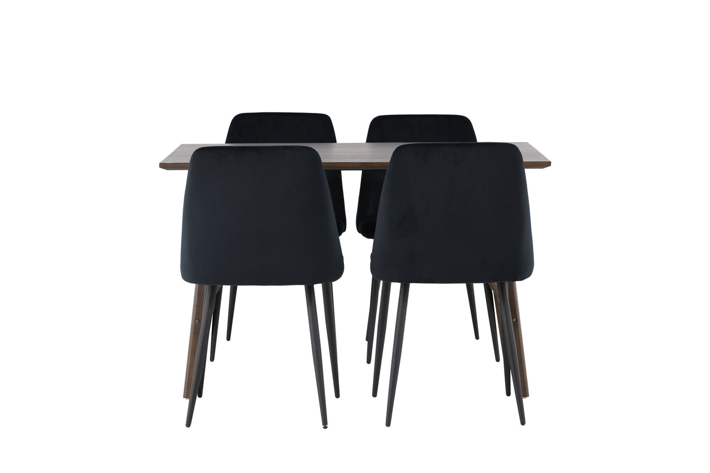 Kaseidon Spisebord - Rumbertræ / mørkebrun MDF +nat spisestol - sort / sort fløjl _4