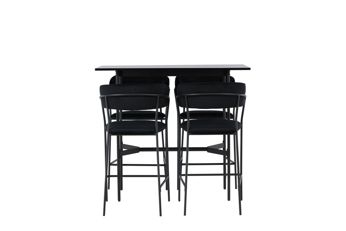 Rax Bar Bord 120*60 - Sort / sort MDF +Lui Bar Chair - Black / Black Pu _4