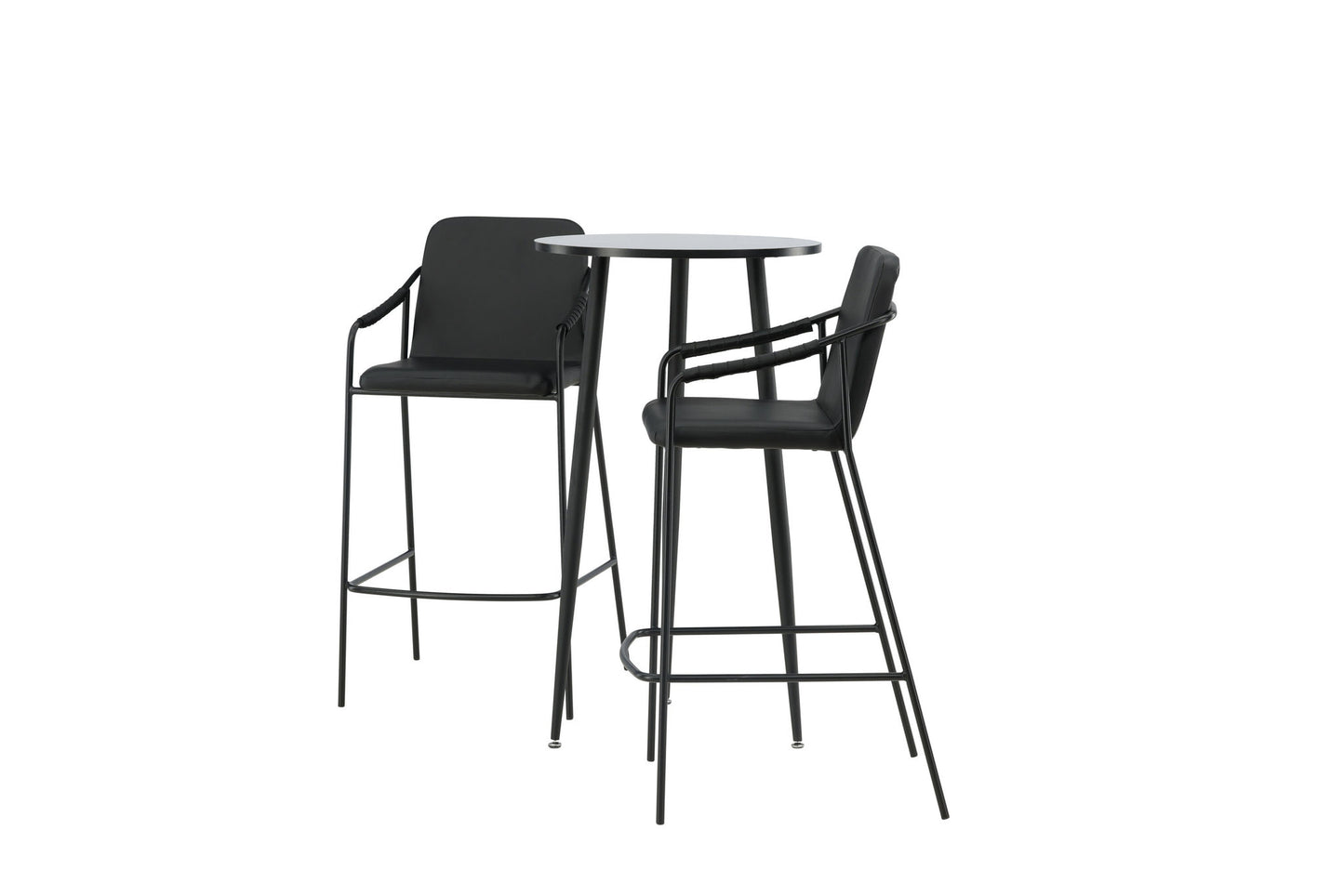 Plaza Bar Table - Black / Black MDF +Bella Bar Chair - Black / Black Pu _2