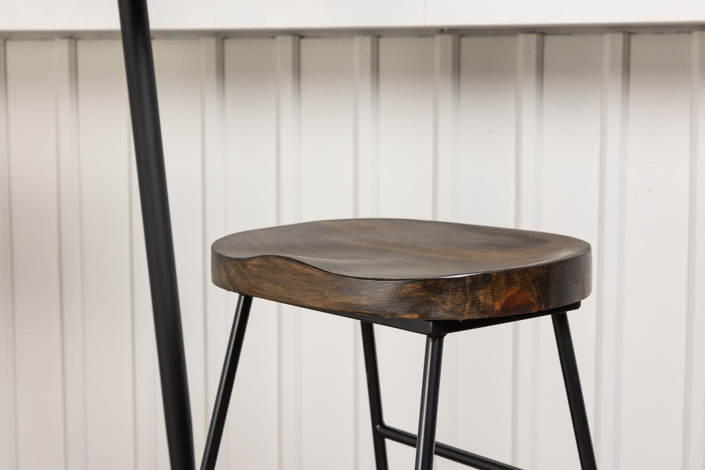 Plaza barbord - sort / sort MDF +Ozark bar stol - Zinklook / Dark Walnut Wood _2