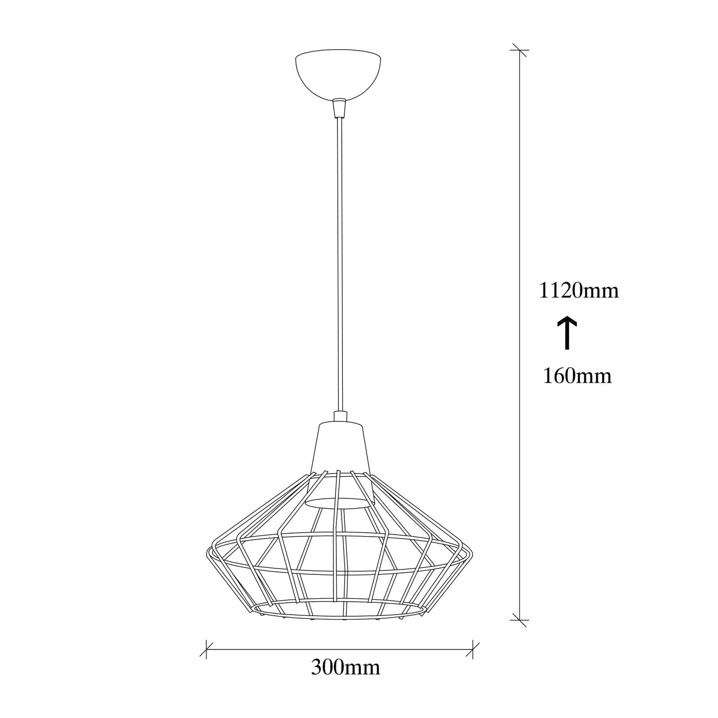 Loftlampe Wire - 2281 - Sort