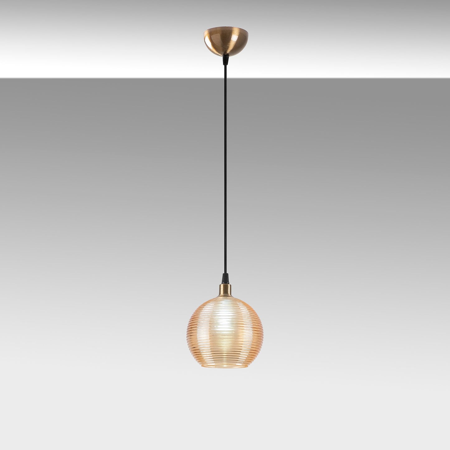 Loftlampe Muzo Adar pendel - 2135 - Messingfarvet Glas