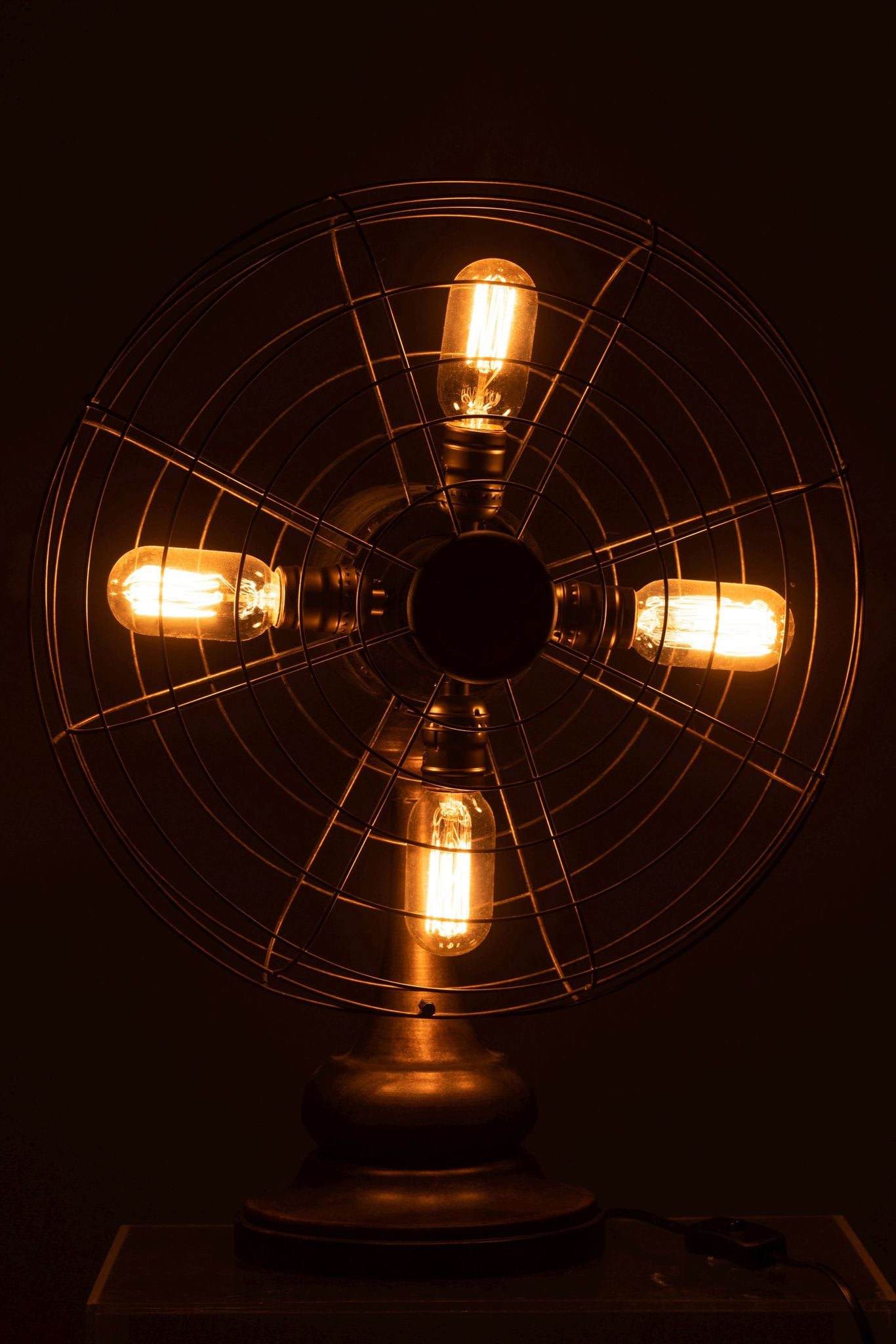 Lampe ventilator metal brun