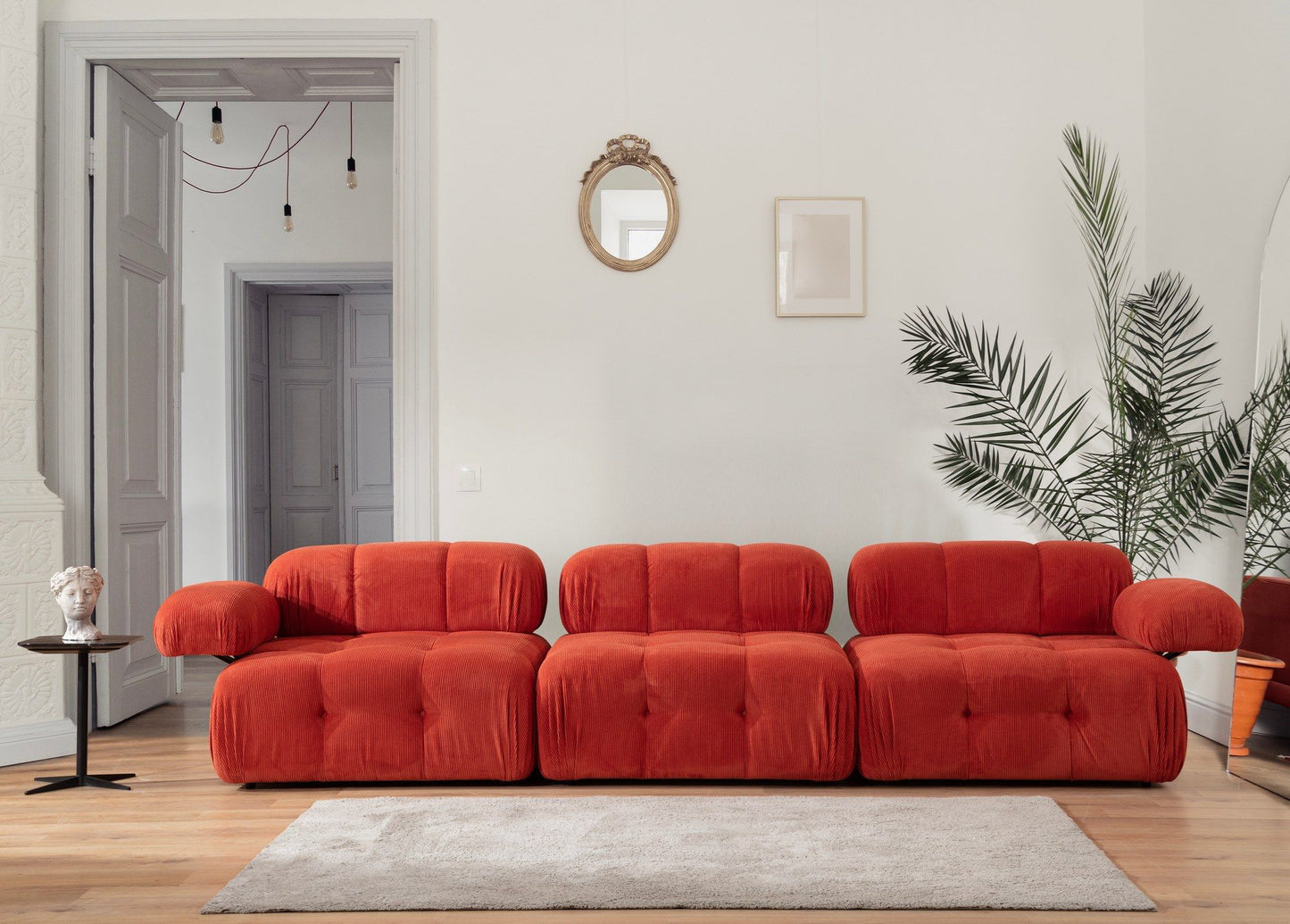 Doblo - Sofa, 3-personer ( L1-O1-1R), Rød