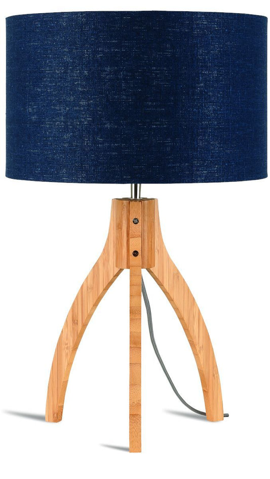 Bordlampe bambus Annapurna 3220, hør blå denim