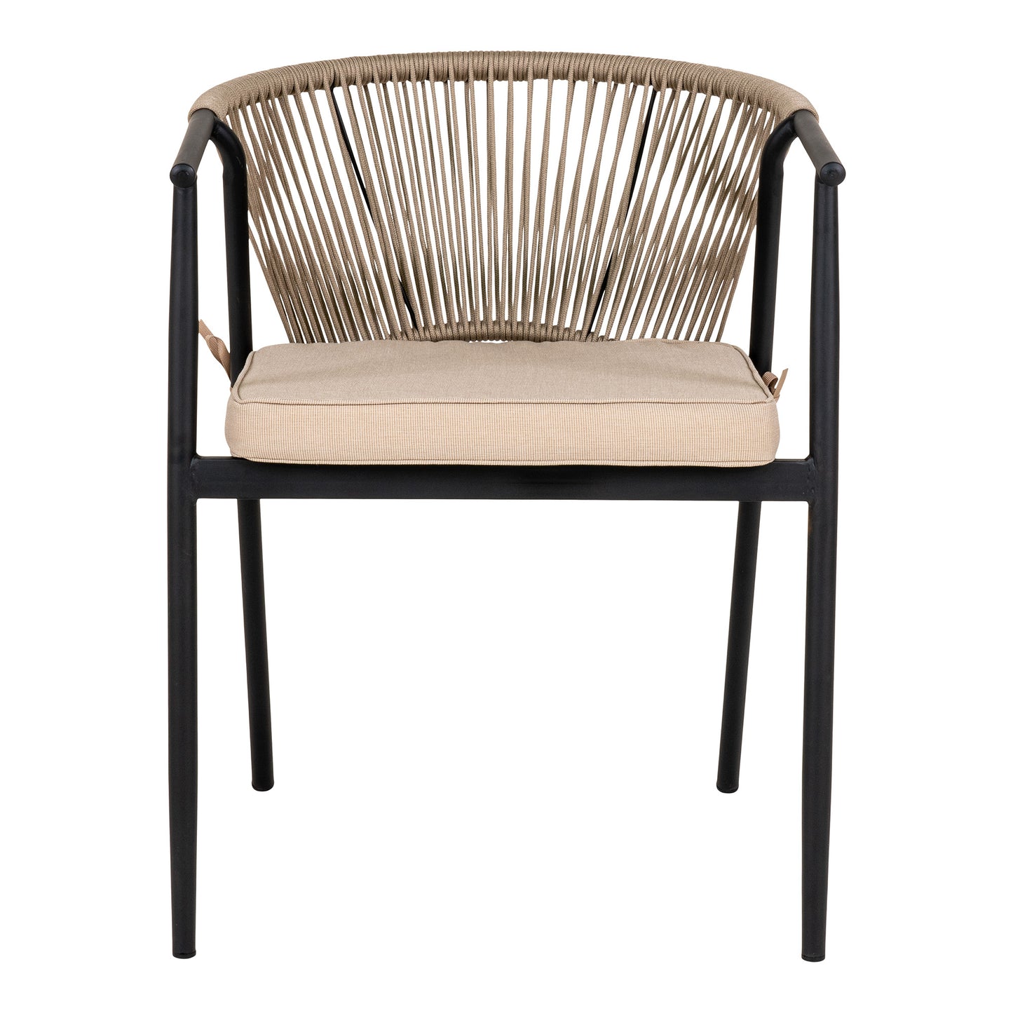 Napoli Spisebordsstol - Spisebordsstol, grå reb og sorte ben