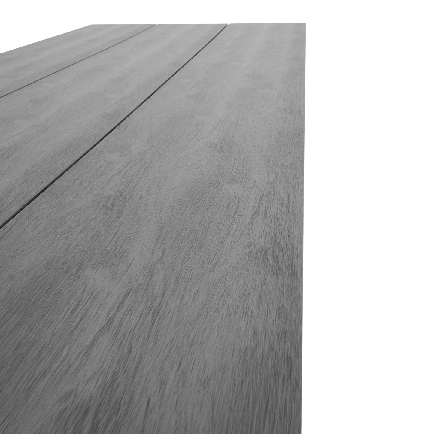 Denver Havebord - Havebord med bordplade i grå nonwood og sorte ben 210x100 cm