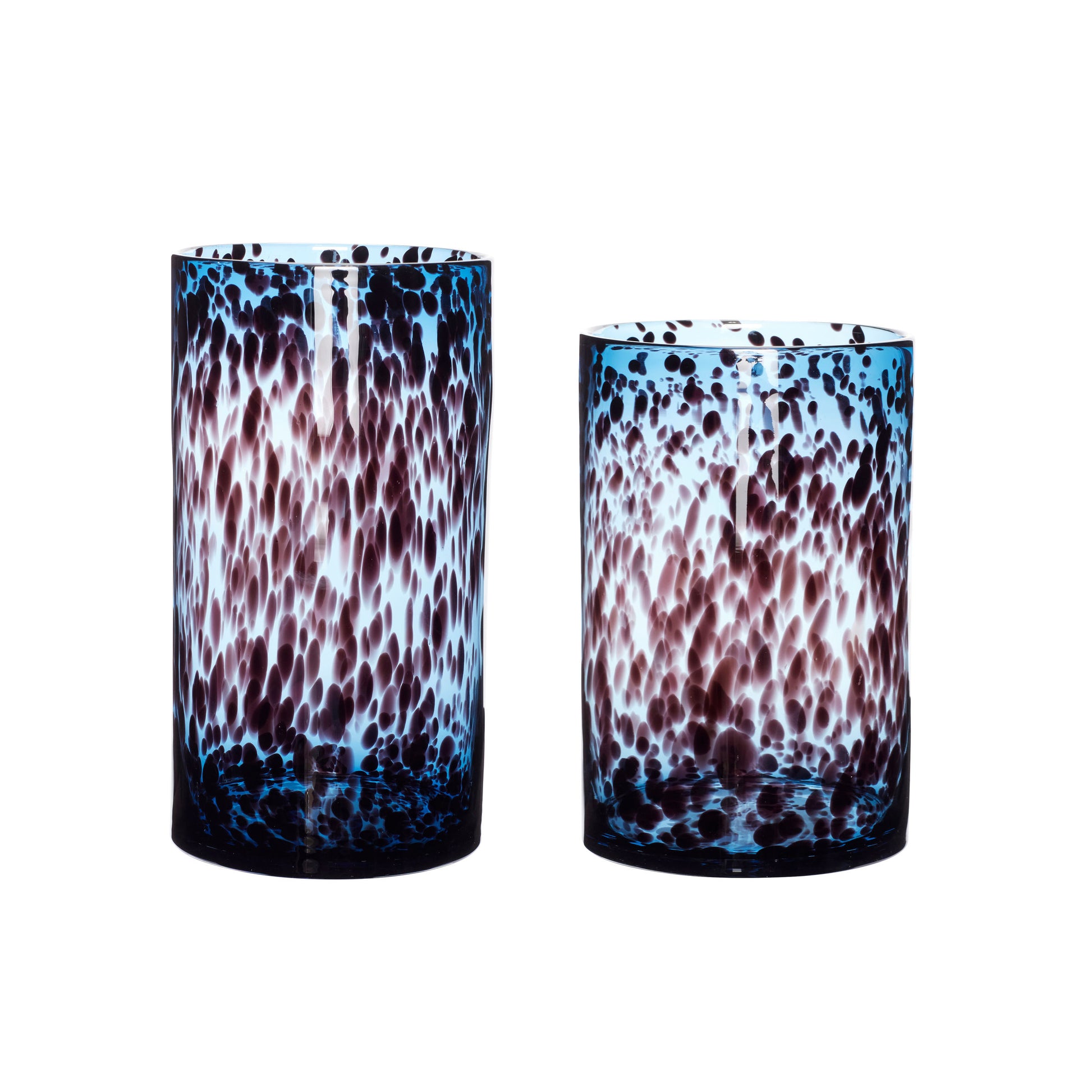 Hübsch Vase, glas, blå/bordeaux, s/2 - NordlyHome.dk