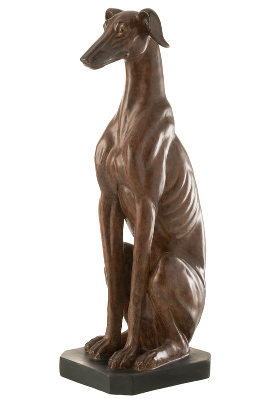 Greyhound sidende poly brun stor