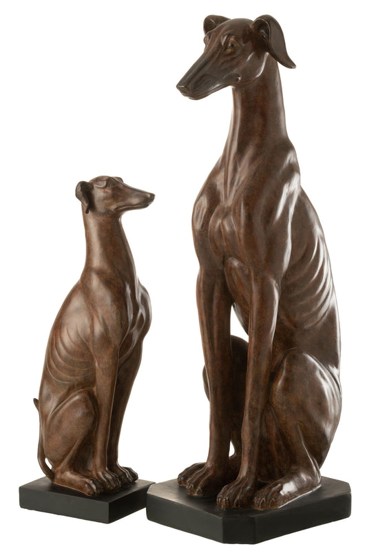Greyhound sidende poly brun stor