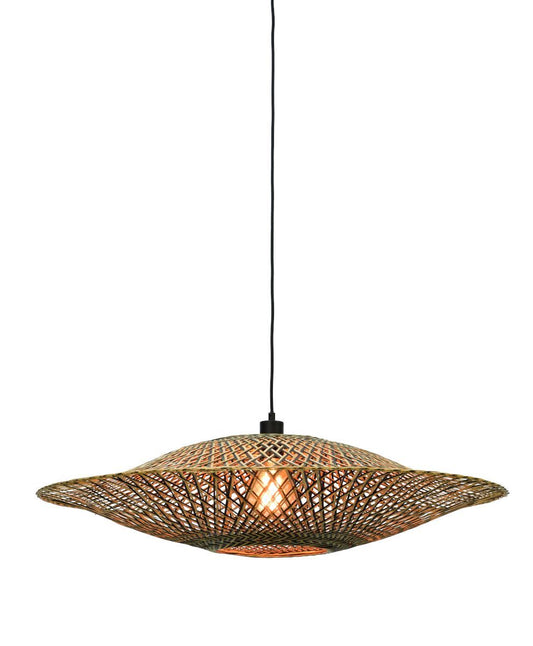 Hængelampe Bali horiz. 87x20cm sort/naturlig, L