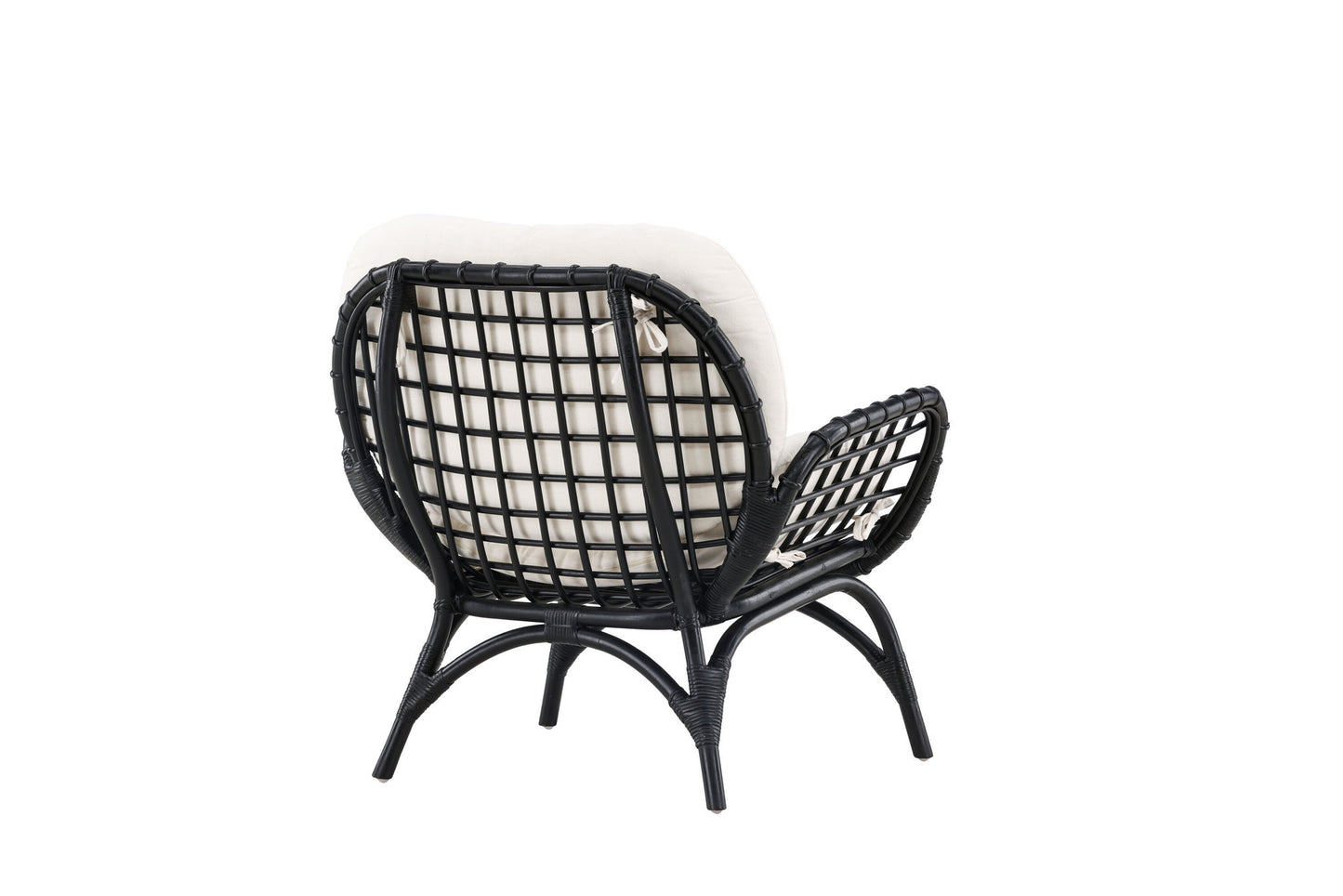 Moana enkelt stol - sort / hvid spunpolyster