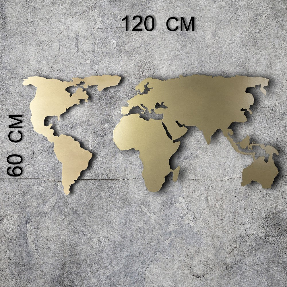 TAKK World Map Silhouette - Gold - NordlyHome.dk
