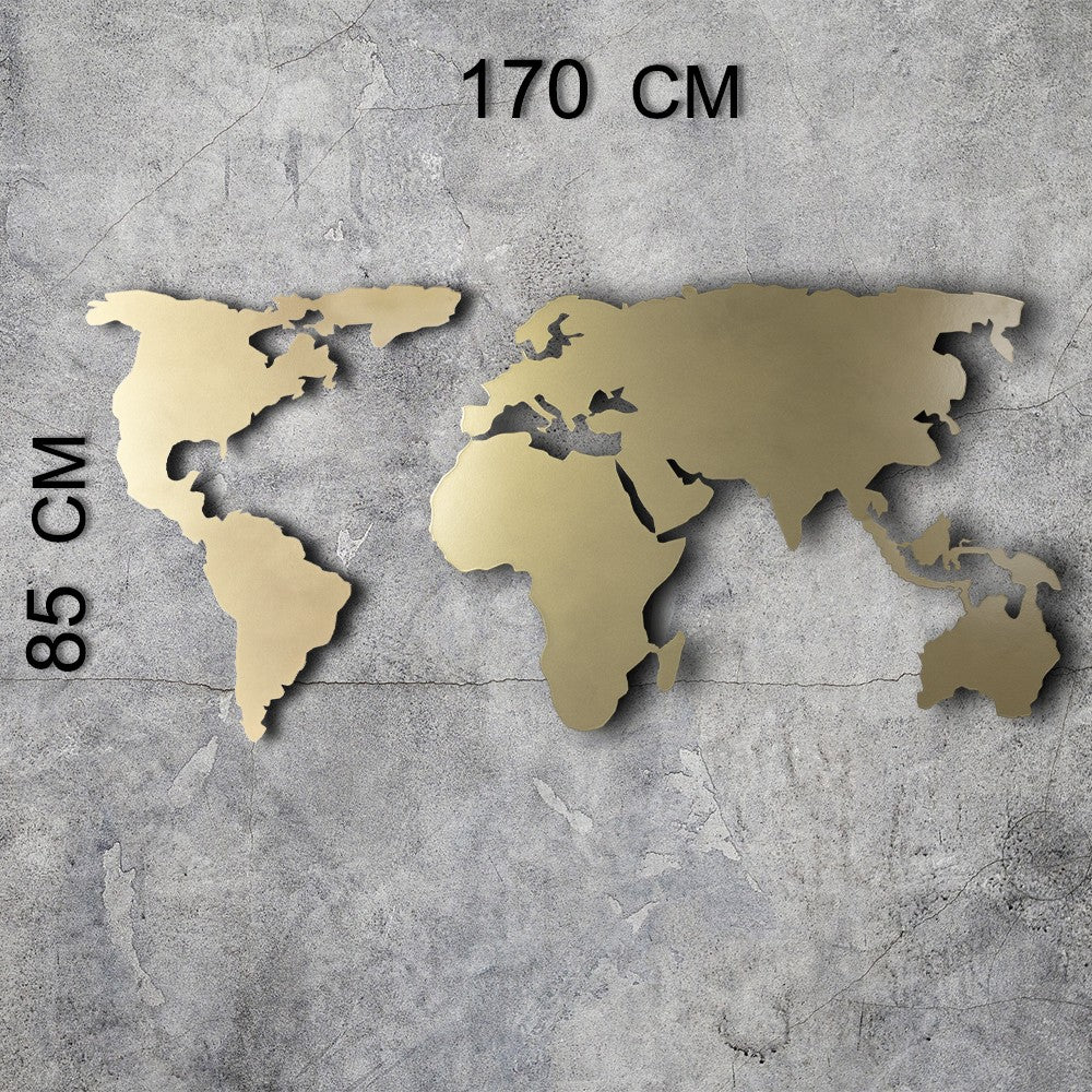 TAKK World Map Silhouette XL - Gold - NordlyHome.dk