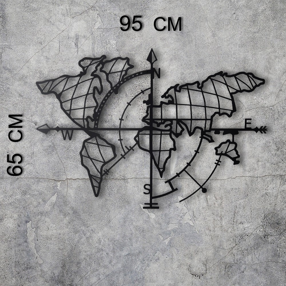 TAKK World Map Compass - Black - NordlyHome.dk