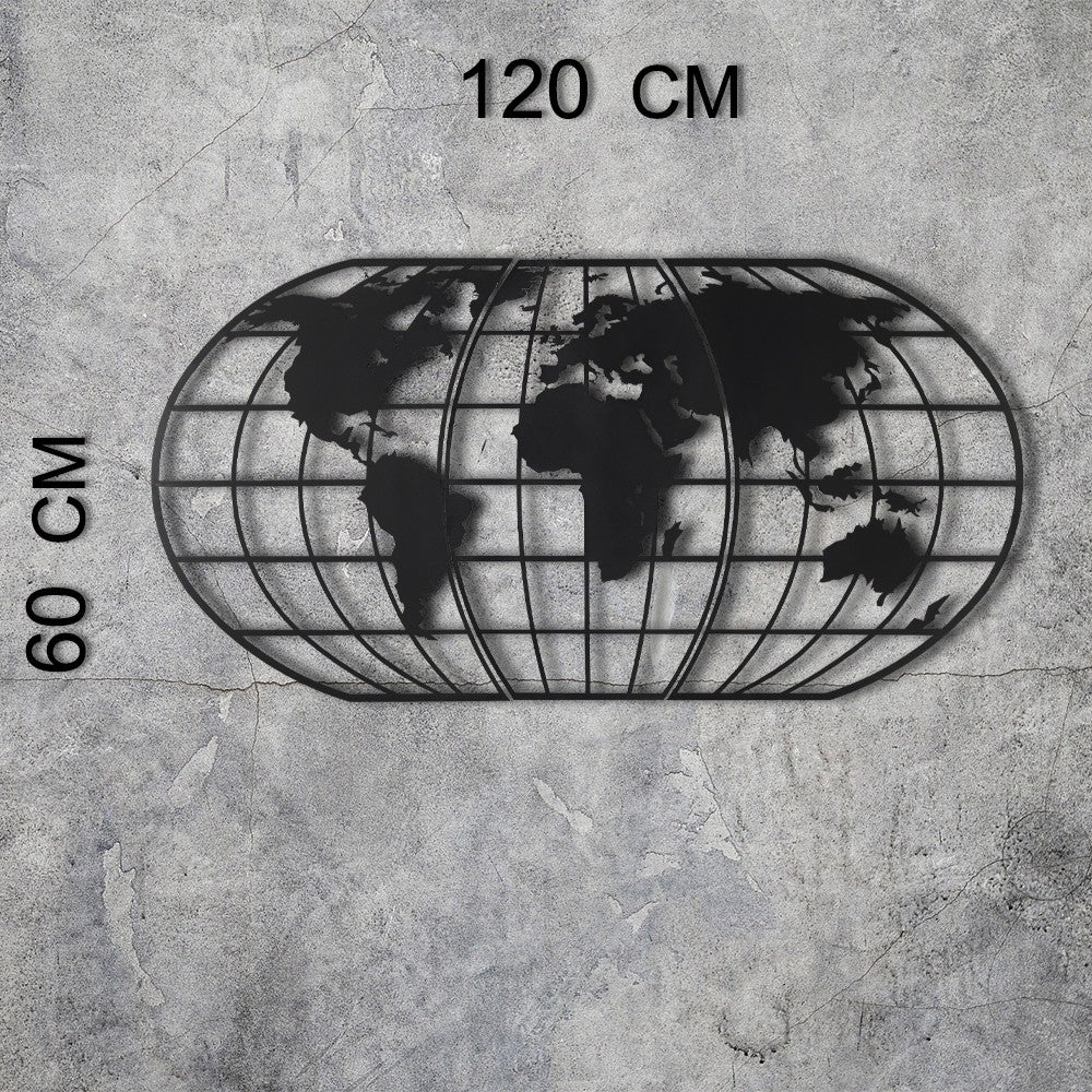 TAKK World Map Globe Led - Black - NordlyHome.dk