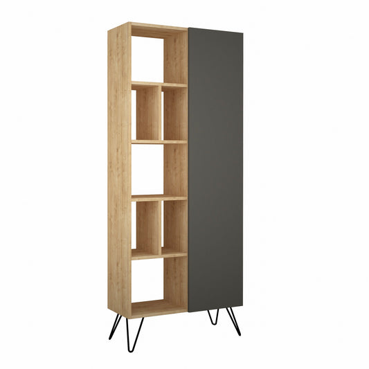 TAKK Jedda Bookcase - Oak, Anthracite - NordlyHome.dk