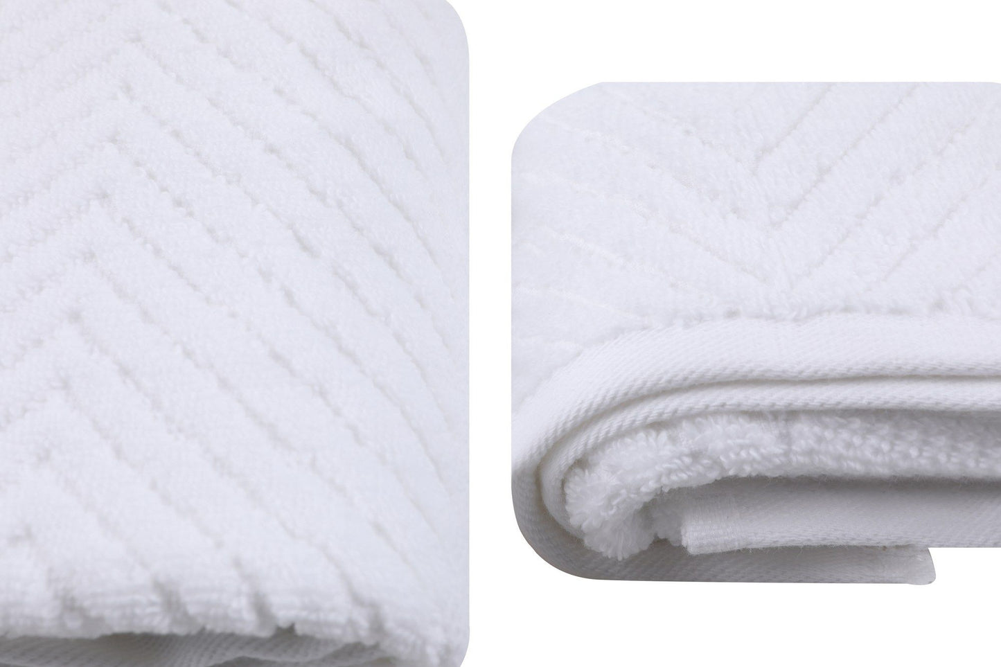 Håndklædesæt - Chevron, hvid