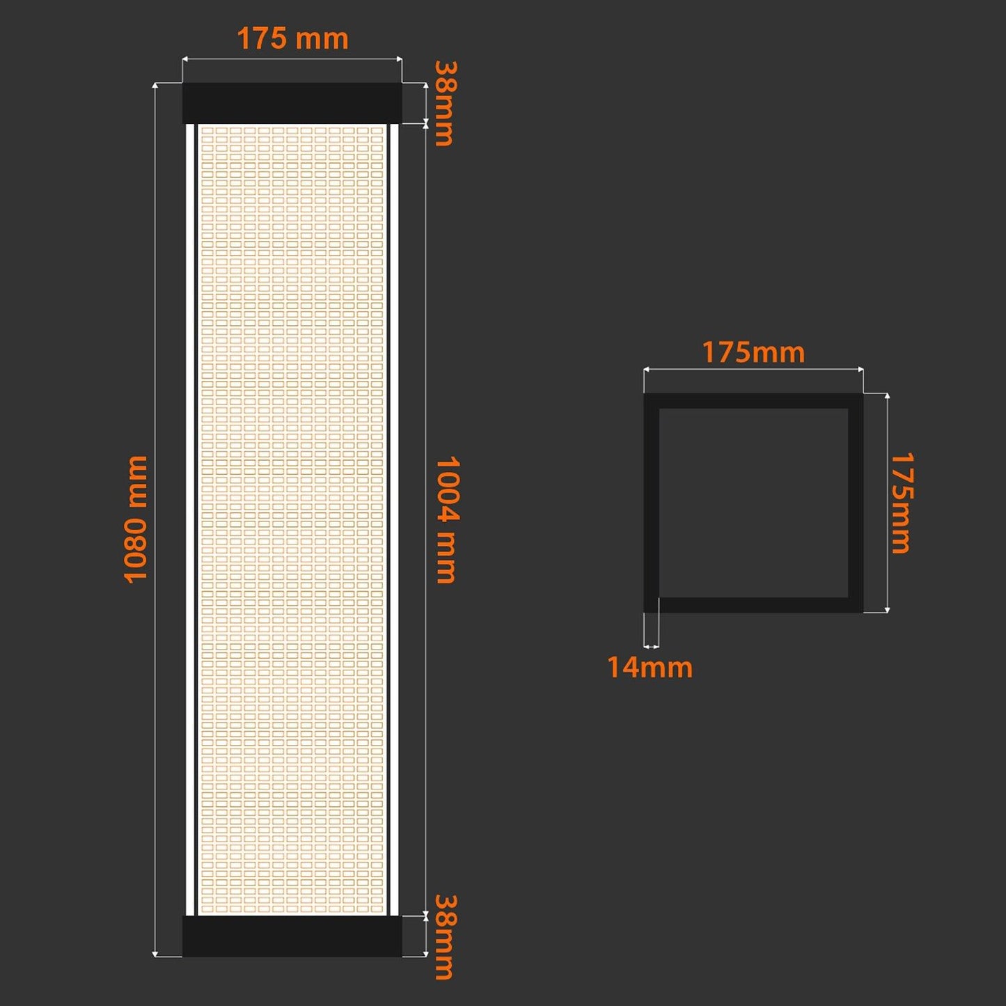 TLT Panel gulvlampe med rektangelmønster