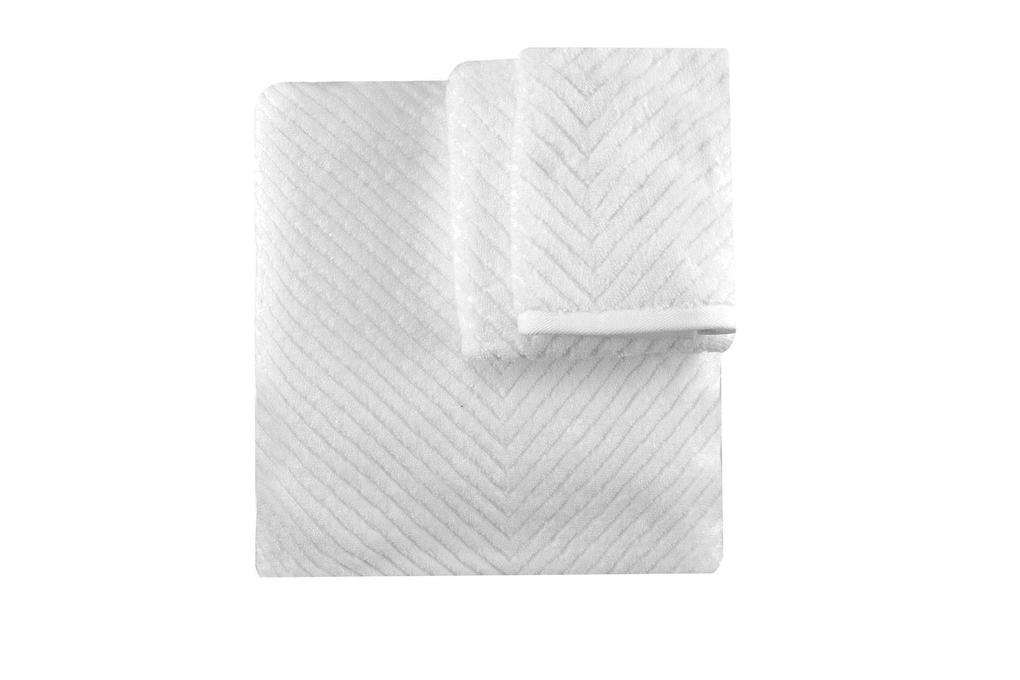 Håndklædesæt -  Chevron - Hvid