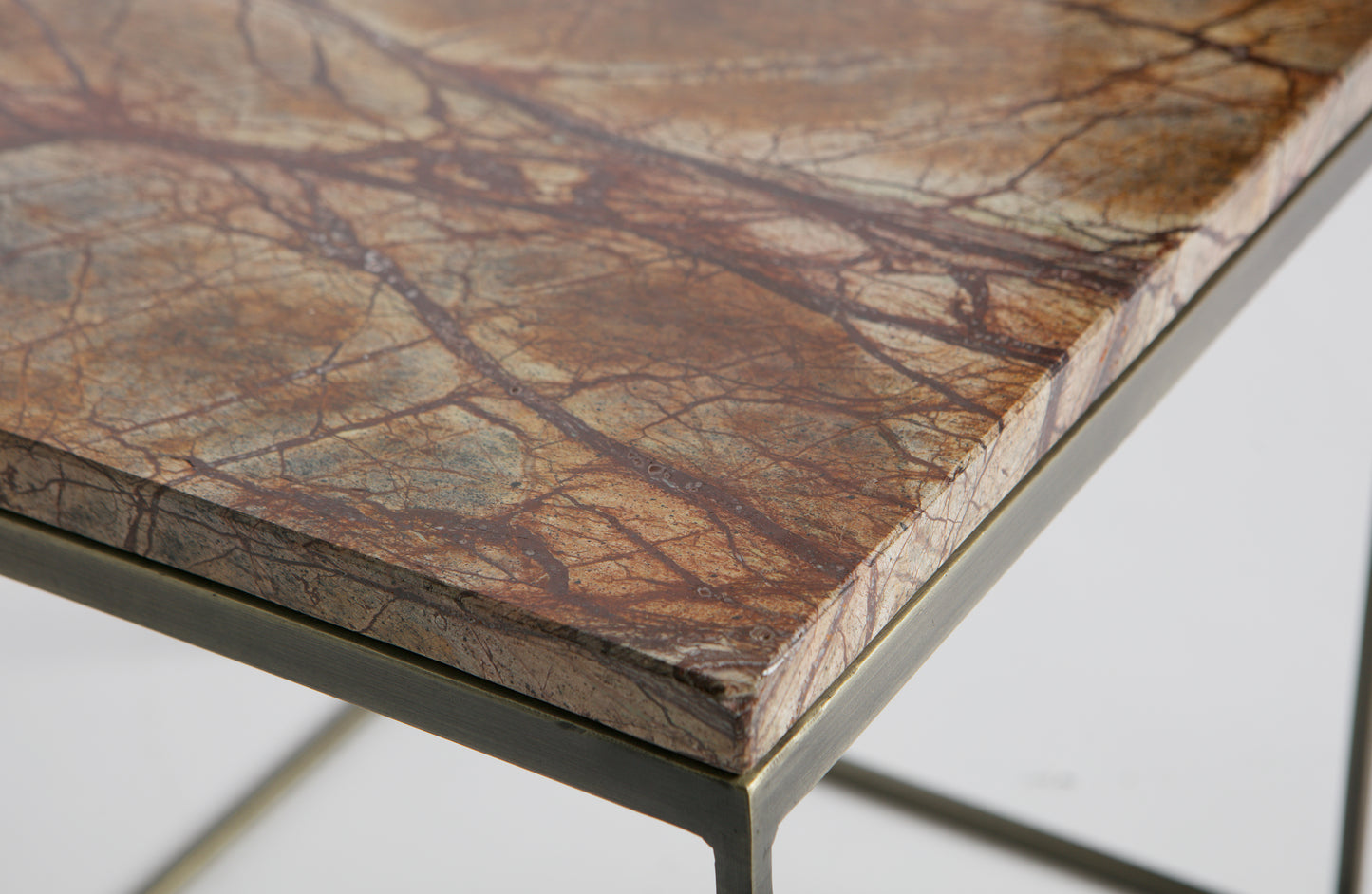 Set Of 2 Mellow - Sidebord,s Marble Antik Messing
