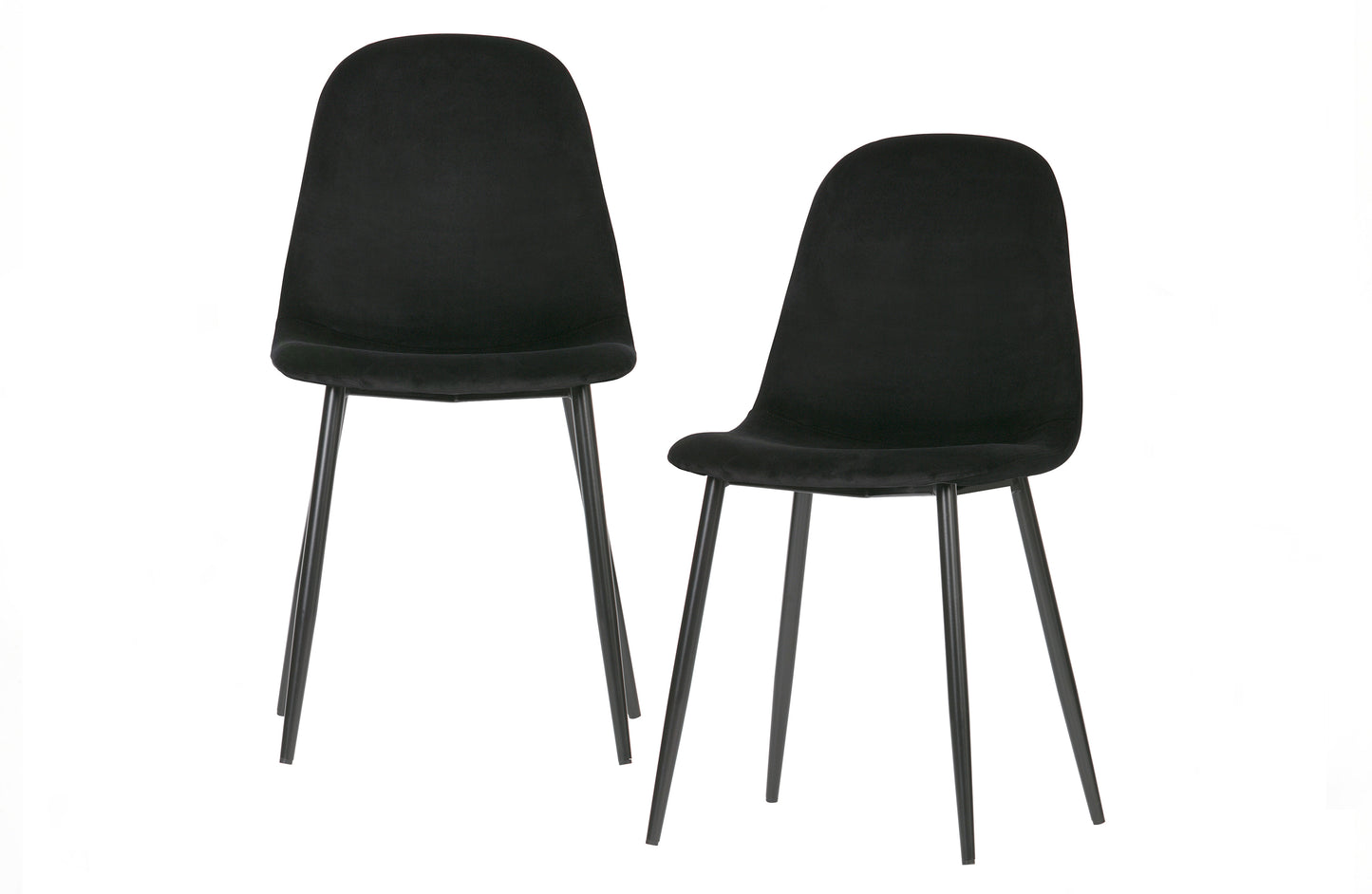 Set Of 2 - Marije Dining Chair Velvet Black