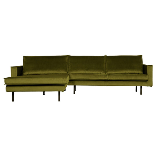 Rodeo - Chaiselong, Venstre, Velour Olive