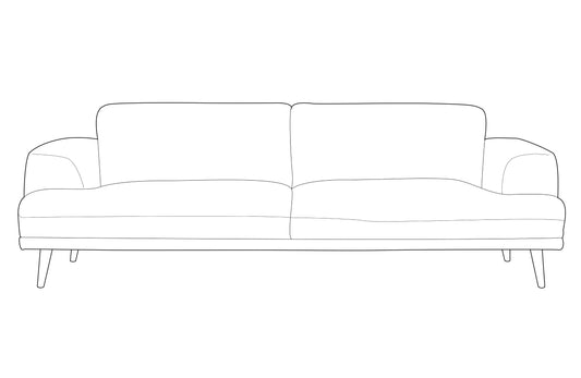 Brush - 3 personers sofa, 234 Cm Clouded Velour Iron
