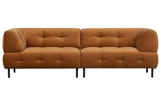 Lloyd - 4-personers sofa, Vasket Velour, Cinnamon