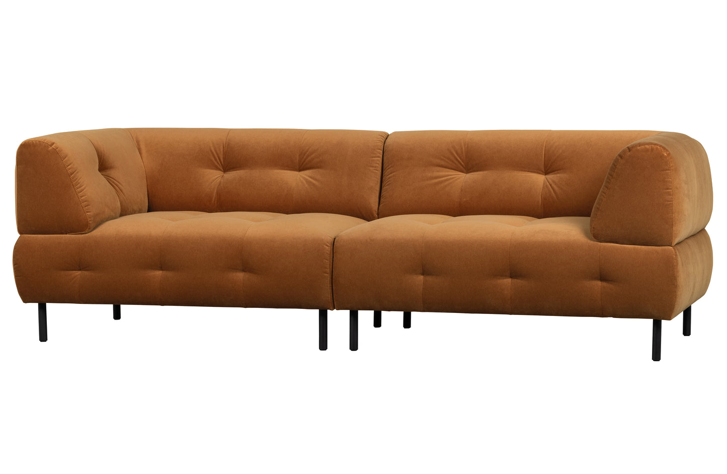 Lloyd - 4-personers sofa, Vasket Velour, Cinnamon