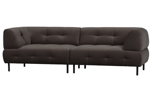 Lloyd - 4-personers sofa, Vasket Velour, Cast Iron