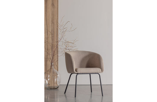 Noelle Dining Chair Woven Fabric Sand