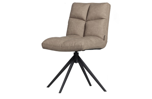 Vinny Swivel Chair Leather Look Taupe