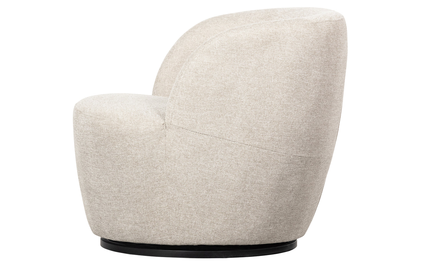 Serra Swivel Chair Woven Fabric Off White