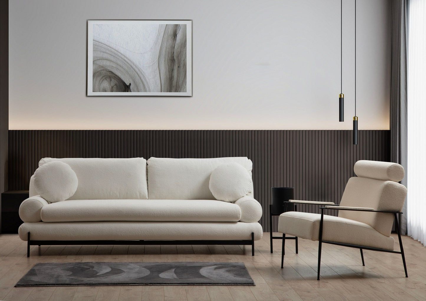 Livorno - Hvid - 3-sæders sofa