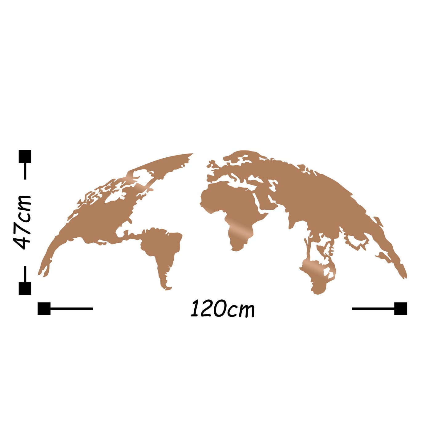 TAKK World Map Medium - Copper - NordlyHome.dk