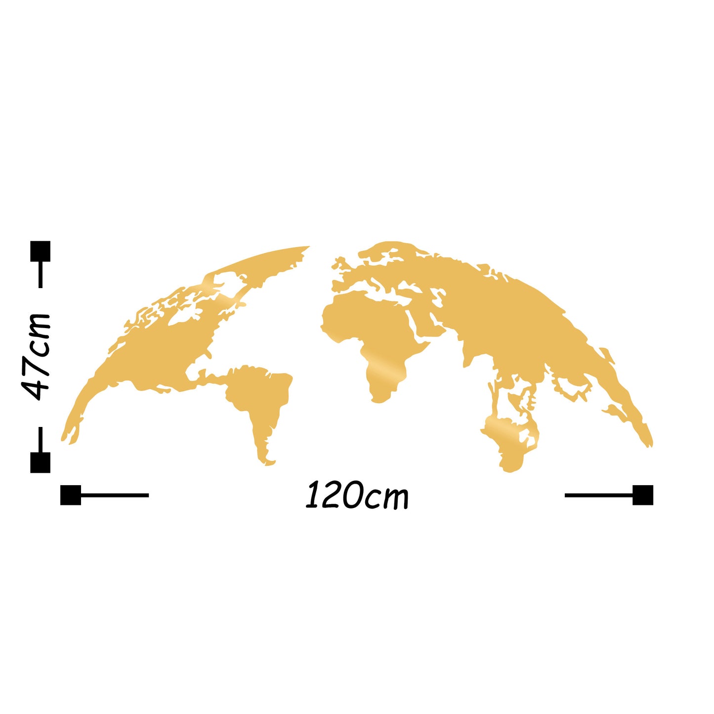 TAKK World Map Medium - Gold - NordlyHome.dk