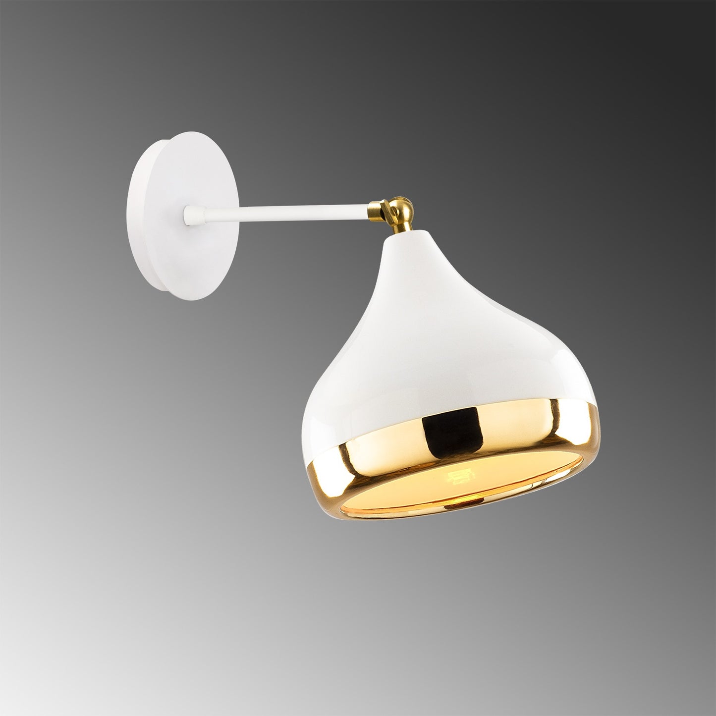 Væglampe Yildo - 6902 - Hvid og guldfarvet