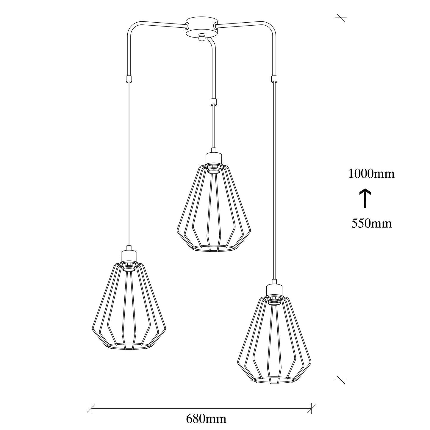 Loftlampe Kese - 4551 - Sort